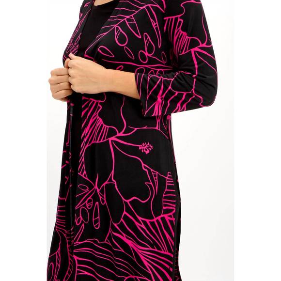 NEW FRANK LYMAN abstract print cardigan in black/fuchsia - Picture 3 of 3